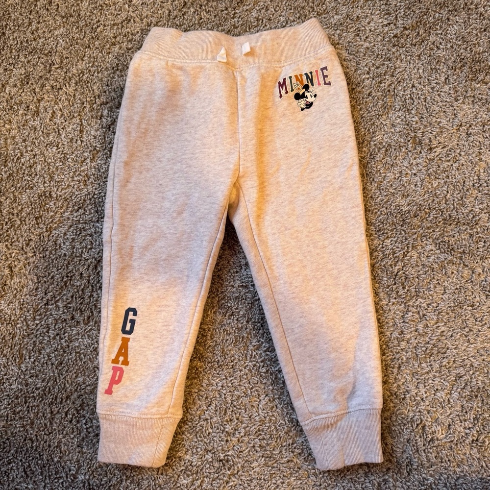 GAP Kids Light Gray Minnie Mouse Joggers